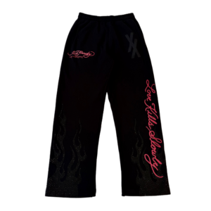 flames rhinestone sweatpants